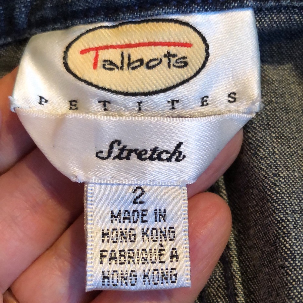 Talbots P2 denim peplum jean jacket - Picture 8 of 10
